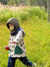 KocotreeKK樹(shù)兒童帽子圍巾一體帽秋冬季男童女孩護耳寶寶防風(fēng)面罩保暖圍脖 山嵐青 L：頭圍52-56cm 曬單實(shí)拍圖