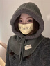 建功巴拉克拉法帽女秋冬季大頭圍脖一體連帽保暖護耳套頭毛線(xiàn)帽子 【灰色】加厚保暖丨防風(fēng)防寒 均碼 曬單實(shí)拍圖