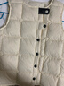 乖奇熊寶寶羽絨服馬甲秋冬季保暖坎肩外套輕薄鴨絨嬰幼兒三防背心馬夾 奶白色 90cm 充絨量30g 曬單實(shí)拍圖