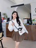 hanayo品牌新款斜挎包包女包櫻桃掛件單肩包時(shí)尚新月包生日禮物送女友 White 白色 曬單實(shí)拍圖