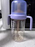 NOURI吸管杯奶瓶一歲以上直飲杯寶寶喝奶防嗆靜謐紫300ml直吸管 曬單實拍圖