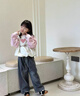 G.duck小黃鴨女童春裝套裝2025新款大童洋氣時髦兒童炸街衛(wèi)衣女孩牛仔褲 黑色衛(wèi)衣+牛仔褲 均碼 130cm 曬單實拍圖