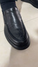 百麗一腳蹬休閑皮鞋男春牛皮革緩震商務(wù)鞋A1010AM3 黑色 42 曬單實(shí)拍圖