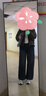 森馬（Semir）牛仔褲女抓毛闊腿褲港風(fēng)冬季2025顯腿長(cháng)拖地褲ins潮109725124002 曬單實(shí)拍圖