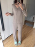 覓絲（Agentmuse）裸感睡衣女莫代爾長(cháng)袖長(cháng)褲寬松可外穿家居服套裝645T淺摩卡色S 曬單實(shí)拍圖
