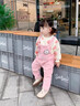 G.duck女寶寶加絨套裝秋冬洋氣2兒童衣服冬季童裝嬰兒背帶褲1歲女童冬裝 粉色 100 cm 曬單實(shí)拍圖