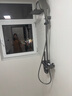 JOMOW衛(wèi)浴淋浴花灑套裝鋼琴花灑全套增壓自潔沐浴器精銅浴室淋雨器 JO8031四功能出水【冷熱】槍灰色 曬單實(shí)拍圖