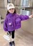 G.DUCKKIDS女童沖鋒衣外套春秋2025新款兒童春裝上衣韓版女孩連帽夾克衫洋氣 口袋帶繩外套 130 建議身高120 5-6歲 曬單實(shí)拍圖