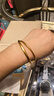 中國黃金（CHINA GOLD）黃金手鐲足金999古法雙環(huán)固口手鐲金鐲子送禮物女友送人送禮 【58圈口】約27.3g 曬單實(shí)拍圖