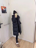 VHLK輕奢潮牌女裝羽絨服女2025冬季新款中長(cháng)款白鴨絨保暖加厚連帽外套 黑色 M (120-140斤左右) 曬單實(shí)拍圖