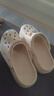 名創(chuàng)優(yōu)品（MINISO）洞洞鞋男女夏季外穿涼鞋防滑厚底踩屎感包頭涼拖鞋 卡其+海洋星星 曬單實(shí)拍圖
