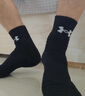 安德瑪（Under Armour）籃球襪子【3雙】運動(dòng)羽毛球健身透氣薄款防臭棉襪子毛巾底 黑色 L 曬單實(shí)拍圖