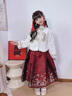 WVD美國品牌童2025新款秋冬兒童古裝拜年服冬款小女孩漢服唐裝公主裙2709紅色馬面裙+2723上衣 2709紅110 曬單實拍圖