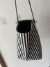 塔馳密司法國輕奢水桶包女新款帆布條紋單肩包情人節新款手提包 黑色條紋 曬單實(shí)拍圖