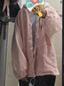 艾方鳥(niǎo)（AIFANGNIAO）冬天外套女羊羔毛棉服加絨加厚初中高中學(xué)生可愛(ài)棉衣棉服 粉色加厚夾棉 XL 曬單實(shí)拍圖