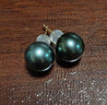 黑白金珍珠簡(jiǎn)愛(ài)大溪地黑珍珠耳環(huán)海水珍珠耳釘18K金氣質(zhì)女款簡(jiǎn)約送女友愛(ài)人 孔雀綠 10-11mm 曬單實(shí)拍圖