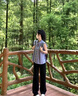 魯雅爾黑色窄版直筒牛仔褲女秋季高腰垂感寬松顯瘦小個(gè)子梨形身材闊腿褲 黑色 L 曬單實(shí)拍圖