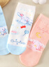 Hello Kitty兒童抗菌襪子秋冬季新款女孩棉襪大童寶寶中筒襪 25262搭色 18-20 曬單實(shí)拍圖