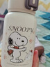 史努比（SNOOPY）兒童保溫杯帶吸管直飲男女小學(xué)生316不銹鋼喝水杯子雙蓋壺500ml咖 曬單實拍圖