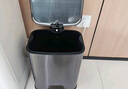 KUK不銹鋼垃圾桶大號腳踩帶蓋廚房客廳家用酒店商用寫字樓 50L砂鋼銀 曬單實拍圖