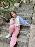 真維斯女童衛衣秋季打底衫兒童2025新款秋裝中大童運動(dòng)上衣女孩可愛(ài)童裝 米白拼粉紫 紫色獨角獸+粉 粉粉獨角 110 曬單實(shí)拍圖