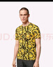 范思哲（VERSACE）23春夏男士金色滿(mǎn)印花T恤汗衫 黑色-金色 6 曬單實(shí)拍圖
