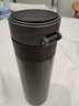 哈爾斯（HAERS）智能溫顯保溫杯男女316L不銹鋼便攜水杯辦公茶水分離杯父親節禮物 黑色400mL 曬單實(shí)拍圖