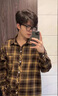 FOG SKY襯衫女美式復古格子外套春夏季開(kāi)衫寬松長(cháng)袖襯衣外穿潮流情侶上衣 MD-H509咖啡 L （建議130-145斤） 曬單實(shí)拍圖