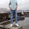 花花公子（PLAYBOY）牛仔褲男士春秋季破洞2025新款9分哈倫修身小腳九分褲子男款 3015藍色 九分 31 曬單實(shí)拍圖