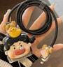 衛(wèi)辭適用20W數(shù)據(jù)線保護(hù)套蘋果16promax充電器殼防折斷纏繞線iPhone15/14手機(jī)通用全包卡通丑萌可愛iPad 【鼻涕女孩】四件套（螺紋黑纏繞線）贈收納扣 適配蘋果20W 曬單實拍圖