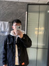 新百倫新款羊羔毛牛仔外套男大碼棉服秋冬男裝工裝夾克黑色加厚牛仔棉衣 黑色 XL 曬單實(shí)拍圖