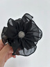 案妝黑色優(yōu)雅法式清新碎花花朵抓夾女低丸子夾發(fā)夾后腦 珍珠花朵黑色抓夾 曬單實(shí)拍圖
