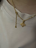 老鋪黃金古法手工足金項鏈 · 十字金剛杵(2號)鉆飾吊墜（金鏈款） 小號鎖骨鏈款金重約7.8g 曬單實拍圖