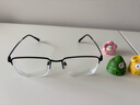 依視路（ESSILOR）鉆晶膜御A4防藍光膜巖近視眼鏡片男女眼鏡框多款可選配膜致 鈦架-半框-003-黑色 鏡框+鉆晶膜巖 1.60依視路非球面鏡片 曬單實(shí)拍圖