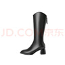 百麗時(shí)尚彈力靴女商場(chǎng)同款粗跟增高長(cháng)筒靴A2L1DDG3 黑色 38 曬單實(shí)拍圖