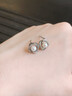 ALLOVE珍珠耳釘女士四葉草銀耳環(huán)時(shí)尚耳飾女生生日禮物送女友老婆女款 曬單實(shí)拍圖
