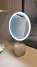 歌嵐gevilan 3D聯(lián)動(dòng)化妝鏡帶燈led補光美妝鏡子 七夕禮物情人節送女友老婆 桌面梳妝臺高清新婚梳妝鏡 奶昔白 曬單實(shí)拍圖