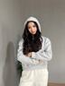 班尼路衛(wèi)衣女裝連帽重磅長(zhǎng)袖潮流短款上衣服小個(gè)子女生顯瘦時(shí)尚秋冬新款 灰#竹葉熊貓K 【綿柔親膚】 M 曬單實(shí)拍圖