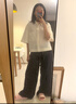 優(yōu)衣庫女裝精紡美利奴羊毛圓領(lǐng)針織衫/短袖通勤25秋冬新款478335 05 天灰色 M /160/84A 曬單實(shí)拍圖