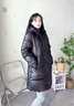 顧冰白鴨絨羽絨服女中長(cháng)款冬新款休閑寬松顯瘦特厚保暖東北外套 黑色 M 90-115斤 曬單實(shí)拍圖