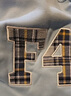 F426【趙露思同款】國潮牌秋季寬松大logo格子貼布繡衛衣 花灰 M 曬單實(shí)拍圖
