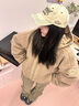 加拿大鵝（Canada Goose）【新品】Alberni女士雙面羊毛抓絨飛行員夾克大鵝外套 7068W 9410 沙漠米 L 曬單實(shí)拍圖