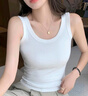 俞兆林背心女吊帶美背內(nèi)搭外穿白色螺紋彈力運動打底衫無袖t恤上衣 曬單實拍圖