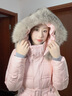 雪中飛狐貍毛領(lǐng)連帽長(cháng)款羽絨服女25新款加厚收腰顯瘦90絨外套冬季粉色M 曬單實(shí)拍圖