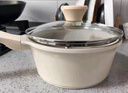 紅廚陶瓷湯奶鍋家用燉煮鍋長(cháng)柄煲湯燜鍋煮粥電磁爐燃氣灶20cm 曬單實(shí)拍圖