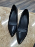 啄木鳥(niǎo)官方真皮空姐高跟鞋女粗跟尖頭久站真軟皮黑色職業(yè)工作面試禮儀 黑色皮面【5厘米】粗跟旗艦款 38 曬單實(shí)拍圖
