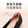 信諾（SiGNEW）夏季淺口單鞋女鞋通勤百搭媽媽鞋一腳蹬休閑小皮鞋 97-2 黑色 37 曬單實(shí)拍圖