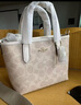 蔻馳（COACH）【官方授權店】女士city15小號單肩斜挎包托特包送女友禮物 CW032SVPWH淺卡其豆沙粉 曬單實拍圖