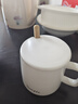 傳旗陶瓷馬克杯帶勺蓋咖啡杯牛奶杯早餐杯辦公杯男女茶杯描金白400ml 曬單實(shí)拍圖