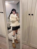 Ehangy厚底雪地靴女冬季新款羊皮毛一體短筒保暖加厚加絨短靴面包棉鞋 栗色 37 曬單實(shí)拍圖